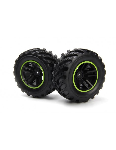 Spryte Wheels/Tires Assembled (Black/Green)