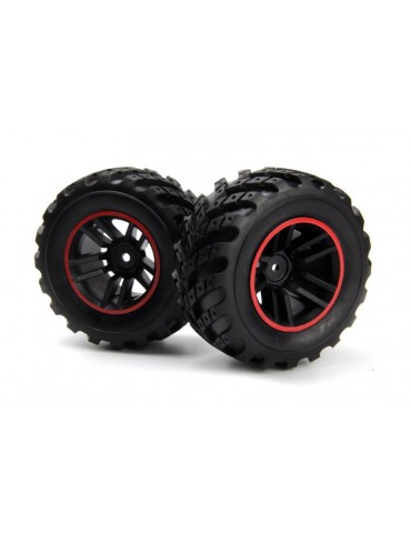 Spryte Wheels/Tires Assembled (Black/Red)