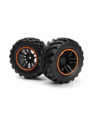 Spryte Wheels/Tires Assembled (Black/Orange)