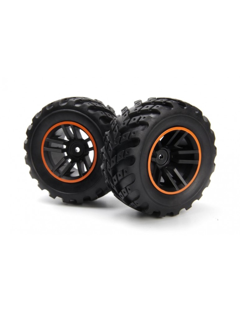 Spryte Wheels/Tires Assembled (Black/Orange)
