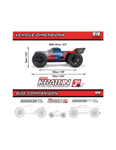 RC modelis Mini Kraton 3S BLX 1:16 RTR ARRMA – CyborgShop