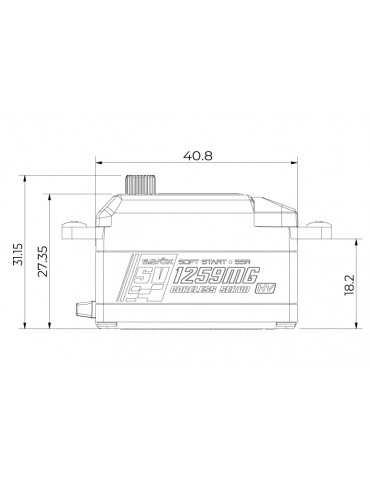 SV-1259MG HiVOLT digital servo - LOW PROFILE (22kg-0,075s/60 )