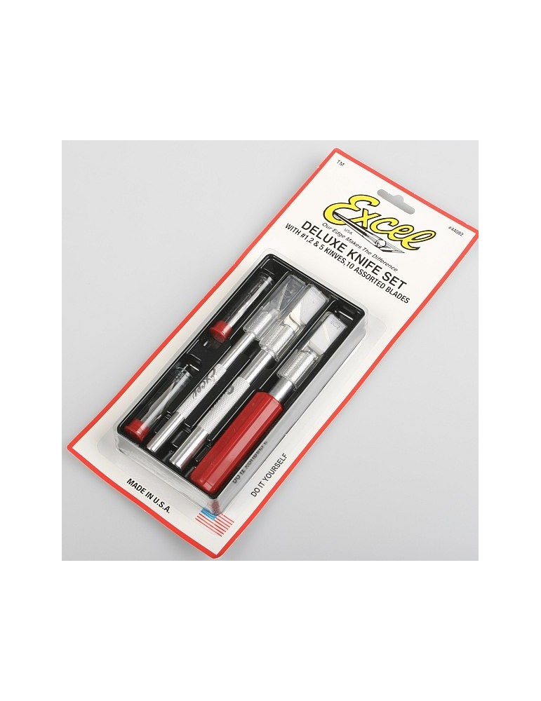 Hobby knife set in plastic tray