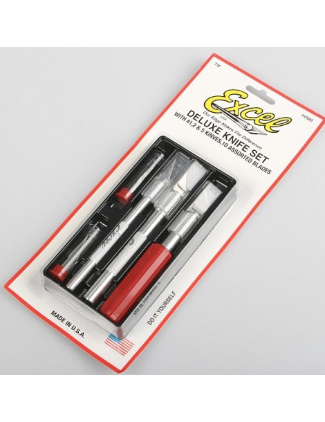 Hobby knife set in plastic tray