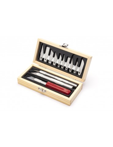 Hobby Knife Set - Wooden Box