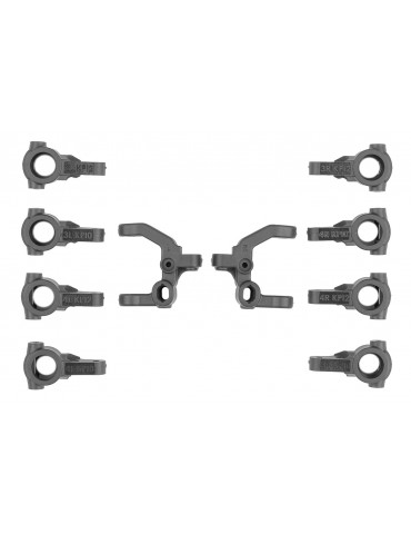 RC10B7.1 FT Caster and Steering Block Set, Carbon