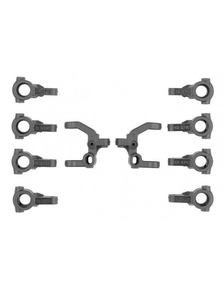 RC10B7.1 FT Caster and Steering Block Set, Carbon