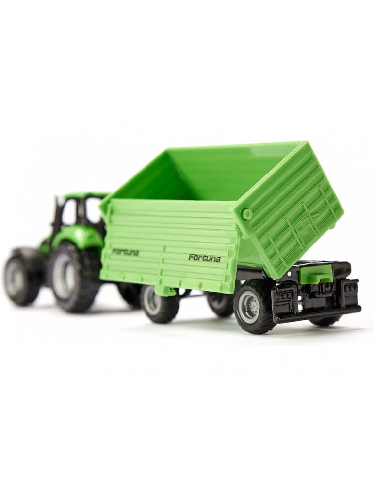 SIKU Blister - DEUTZ-FAHR with Fortuna 4-wheel-trailer