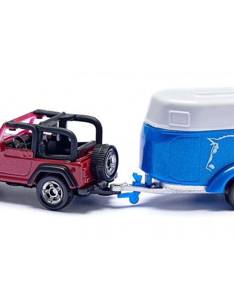 SIKU Blister - Car with Horse Trailer