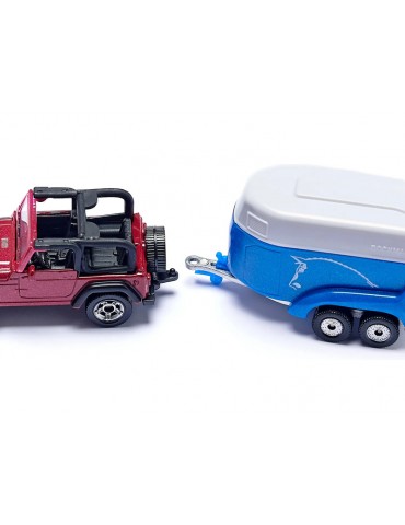 SIKU Blister - Car with Horse Trailer