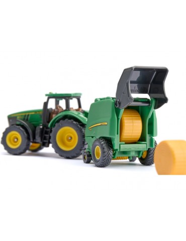 SIKU Blister - John Deere tractor with round baler