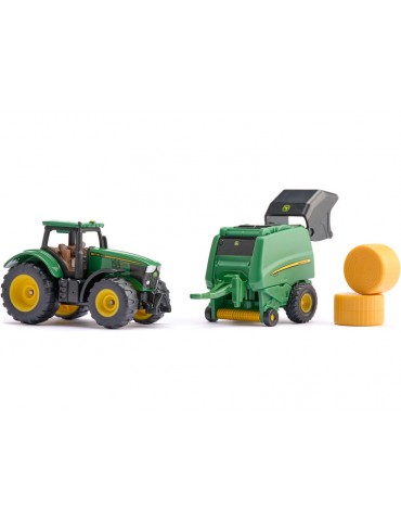SIKU Blister - John Deere tractor with round baler