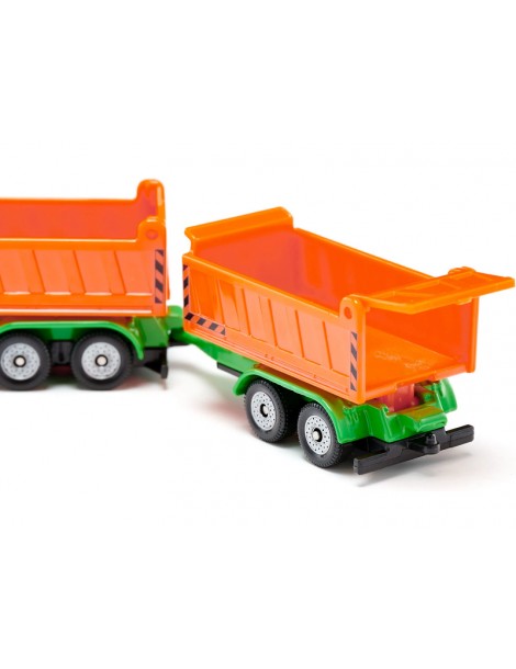 SIKU Blister - Truck with dumper body and tipping trailer