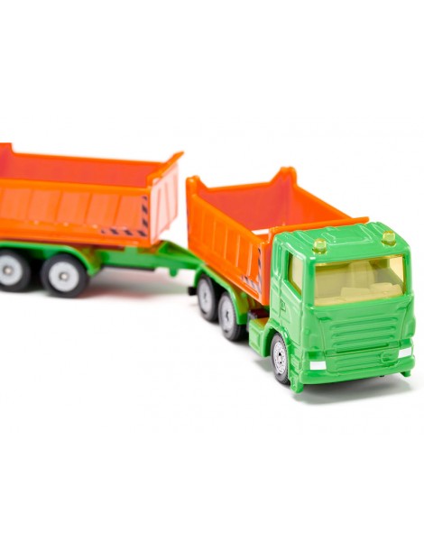 SIKU Blister - Truck with dumper body and tipping trailer
