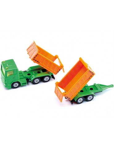 SIKU Blister - Truck with dumper body and tipping trailer