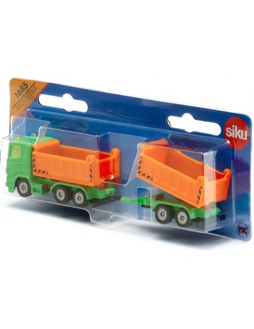 SIKU Blister - Truck with dumper body and tipping trailer