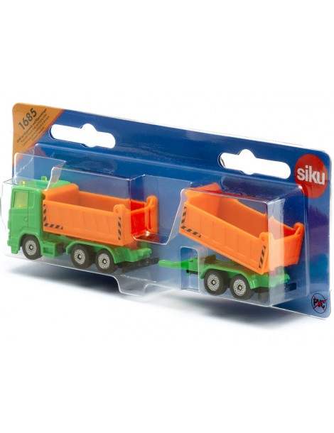 SIKU Blister - Truck with dumper body and tipping trailer