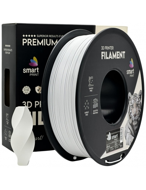 PLA+ plastikas 1.75mm baltos spalvos 1kg 3D spausdinimo filamentas Smart Print – CyborgShop