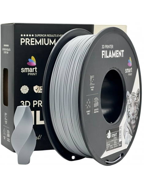 PLA+ plastikas 1.75mm sidabro spalvos 1kg 3D spausdinimo filamentas Smart Print – CyborgShop