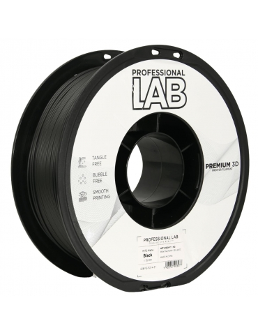 PETG plastikas 1.75mm matinės juodos spalvos 1kg 3D spausdinimo filamentas Prof Lab – CyborgShop