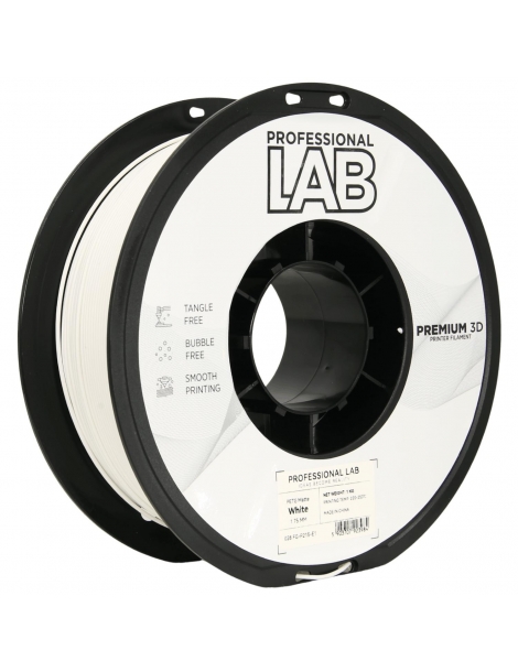 PETG plastikas 1.75mm matinės baltos spalvos 1kg 3D spausdinimo filamentas Prof Lab – CyborgShop