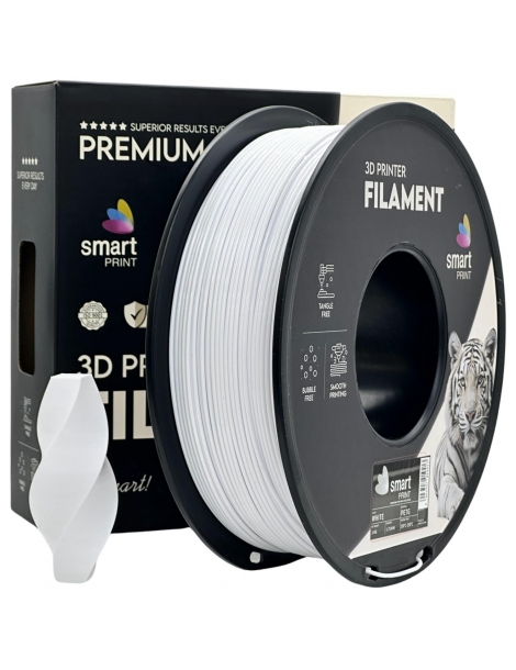 PETG plastikas 1.75mm baltos spalvos 1kg 3D spausdinimo filamentas Smart Print – CyborgShop