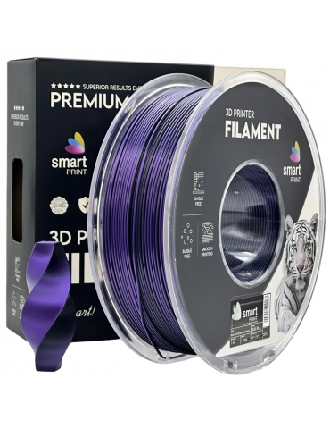 PLA Silk plastikas 1.75mm juodos ir violetinės spalvos 1kg 3D spausdinimo filamentas Smart Print – CyborgShop
