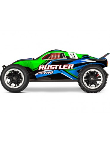 RC modelis Rustler 2WD XL-5 1:10 RTR žalios spalvos Traxxas – CyborgShop