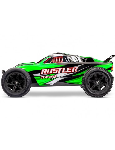 RC modelis Rustler 2WD XL-5 1:10 RTR žalios spalvos Traxxas – CyborgShop