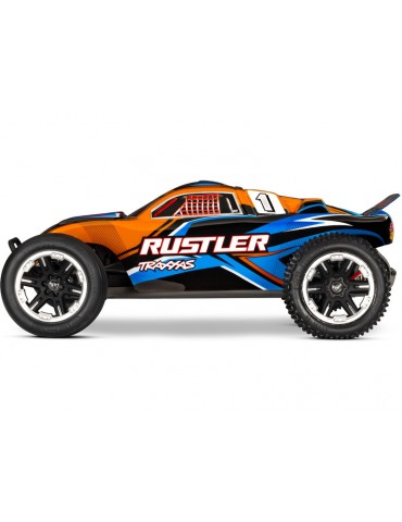 RC modelis Rustler 2WD XL-5 1:10 RTR oranžinės spalvos Traxxas – CyborgShop