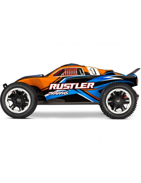 RC modelis Rustler 2WD XL-5 1:10 RTR oranžinės spalvos Traxxas – CyborgShop