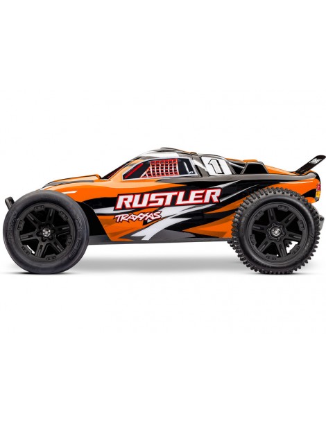 RC modelis Rustler 2WD XL-5 1:10 RTR oranžinės spalvos Traxxas – CyborgShop