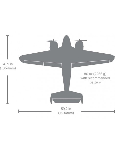 E-flite Beechcraft D18/RC-45J 1.5m BNF Basic AS3X+ SAFE Select