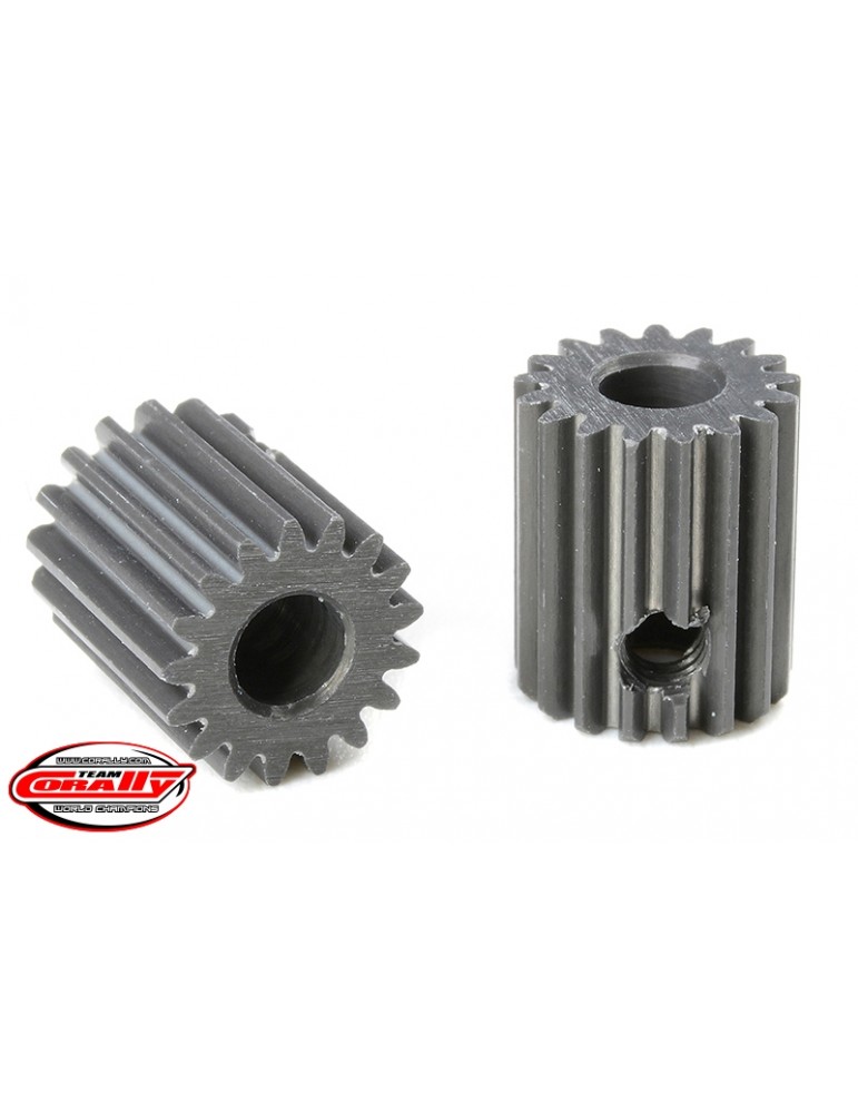 64 DP Pinion - Short - Hard Anodised AL7075 - 17 Teeth - Shaft Dia. 3.17mm