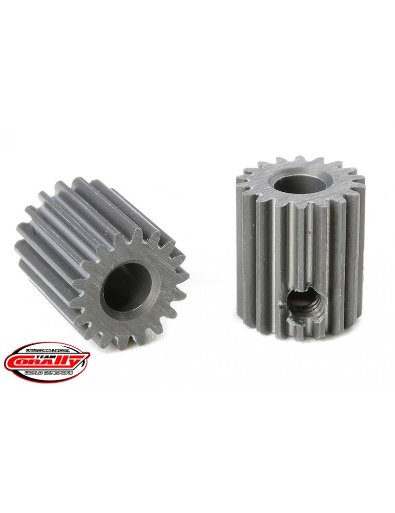 64 DP Pinion - Short - Hard Anodised AL7075 - 18 Teeth - Shaft Dia. 3.17mm