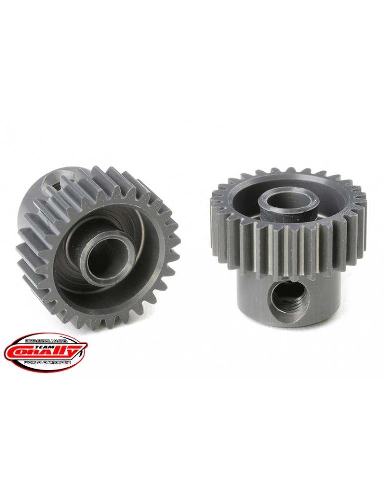 64 DP Pinion - Short - Hard Anodised AL7075 - 27 Teeth - Shaft Dia. 3.17mm