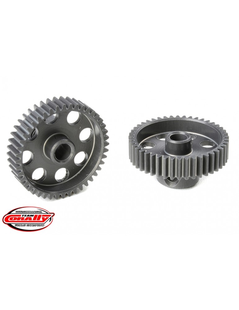 64 DP Pinion - Short - Hard Anodised AL7075 - 44 Teeth - Shaft Dia. 3.17mm