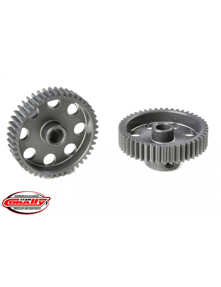 64 DP Pinion - Short - Hard Anodised AL7075 - 46 Teeth - Shaft Dia. 3.17mm