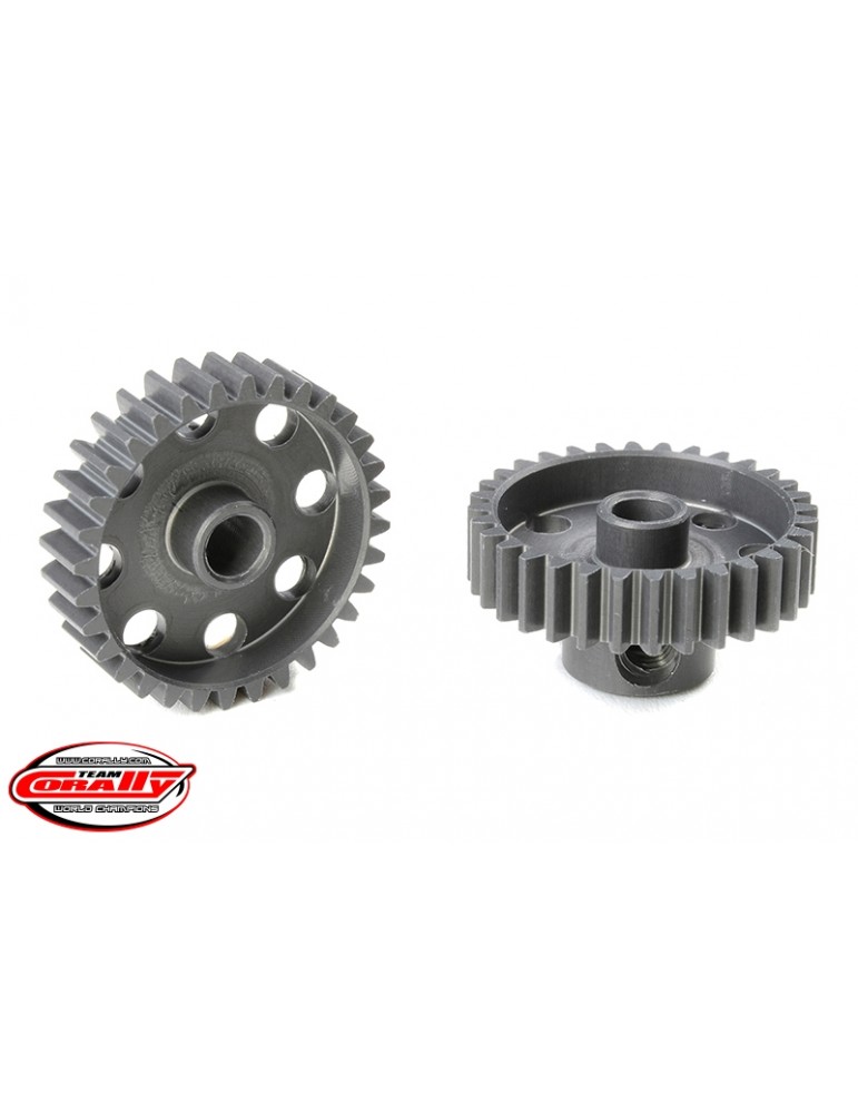48 DP Pinion - Short - Hard Anodised AL7075 - 32 Teeth - Shaft Dia. 3.17mm