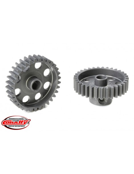 48 DP Pinion - Short - Hard Anodised AL7075 - 33 Teeth - Shaft Dia. 3.17mm