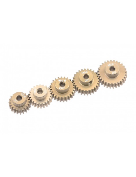 Modul 0.6 Aluminium Pinion 5-Pack Even (20,22,24,26,28T)