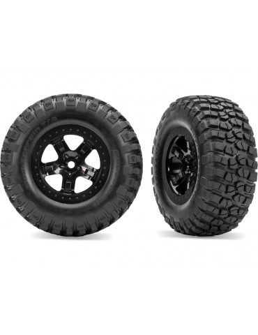 Traxxas Tires & wheels 2.2/3.0", SCT black wheel, BFGoodrich tire (2) (2WD front)