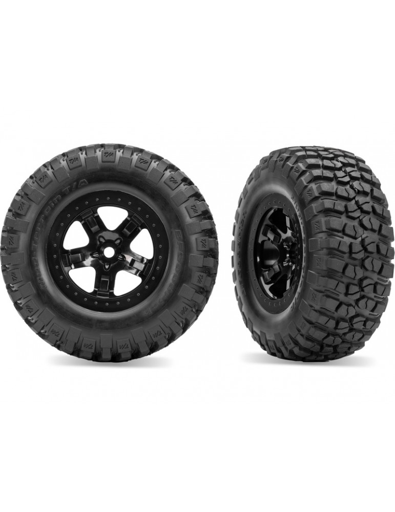 Traxxas Tires & wheels 2.2/3.0", SCT black wheel, BFGoodrich tire (2) (2WD front)