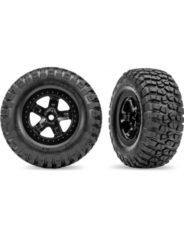 Traxxas Tires & wheels 2.2/3.0", SCT black wheel, BFGoodrich tire (2) (4WD f/r, 2WD r)