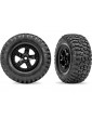 Traxxas Tires & wheels 2.2/3.0", SCT black wheel, BFGoodrich tire (2) (4WD f/r, 2WD r)