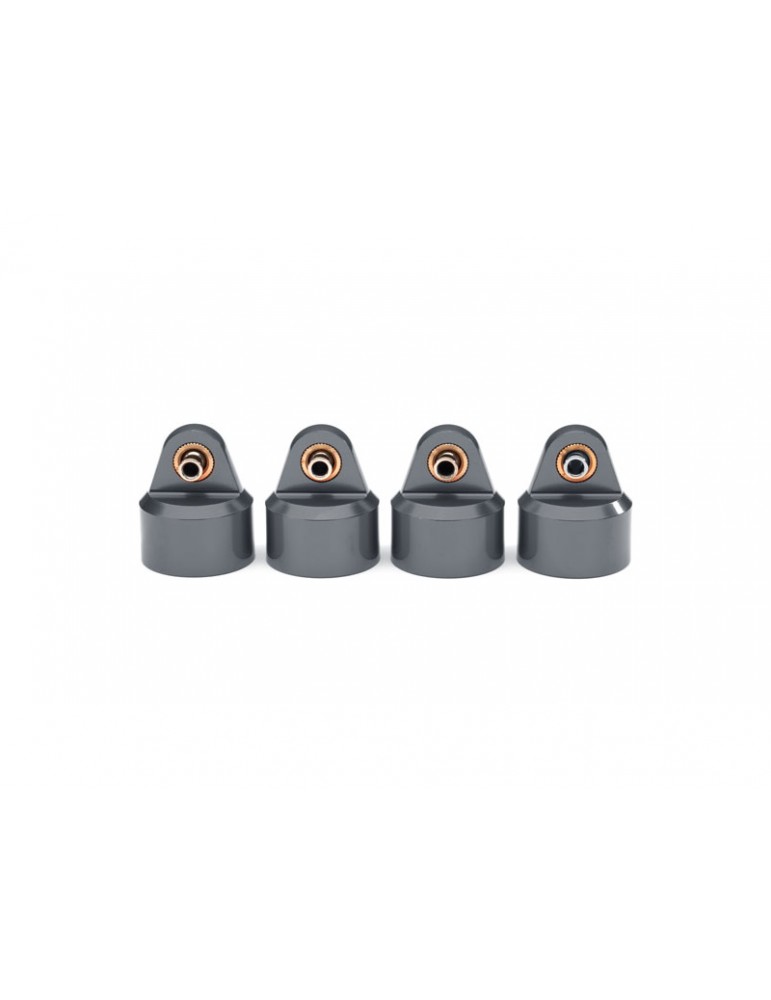 Traxxas Shock caps, aluminum (gray-anodized), GT-Maxx, shocks (4)
