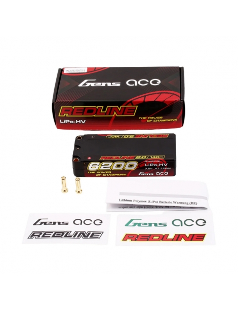 LiHV baterija 2S 6200mAh 140C Shorty Gens Ace Redline – CyborgShop