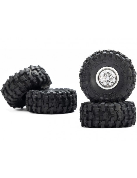 Pro-Line 1/30 Baja Pro X Front/Rear Mounted Chrome Beast Tires (4): Axial SCX30