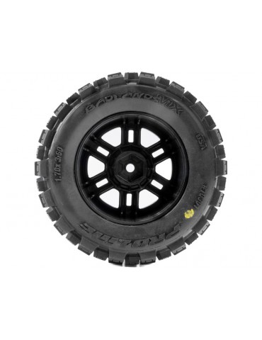 Pro-Line Badlands Front/Rear Tires MTD 12mm Black Split Six (2): ARRMA MINI KRATON