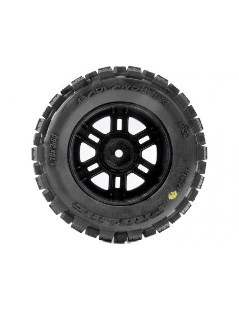 Pro-Line Badlands Front/Rear Tires MTD 12mm Black Split Six (2): ARRMA MINI KRATON